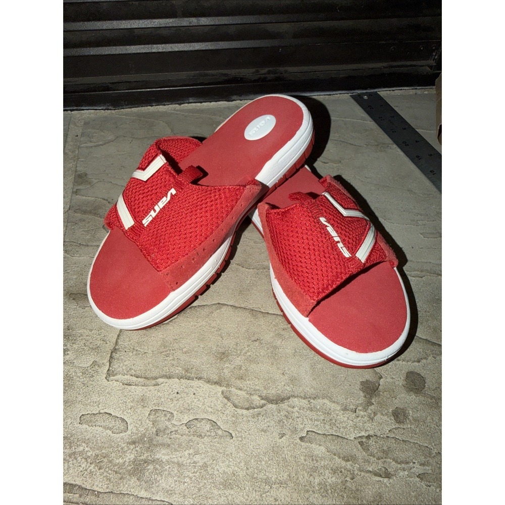 Vans Slides Size 5? See Measurements New No box Red And White B68